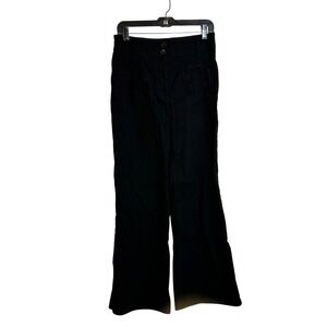 Maeve Junie Jean Wide Leg Flare High Rise Pants Size 31 Black Patch Pockets
